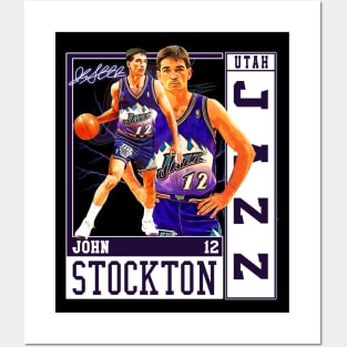 John Stockton Utah Basketball Legend Signature Vintage Retro 80s 90s Bootleg Rap Style Posters and Art